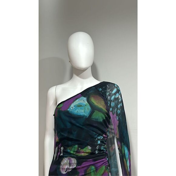 Emanuel Ungaro Asymmetrical Dress in Purple and Blue - Picture 3 of 14